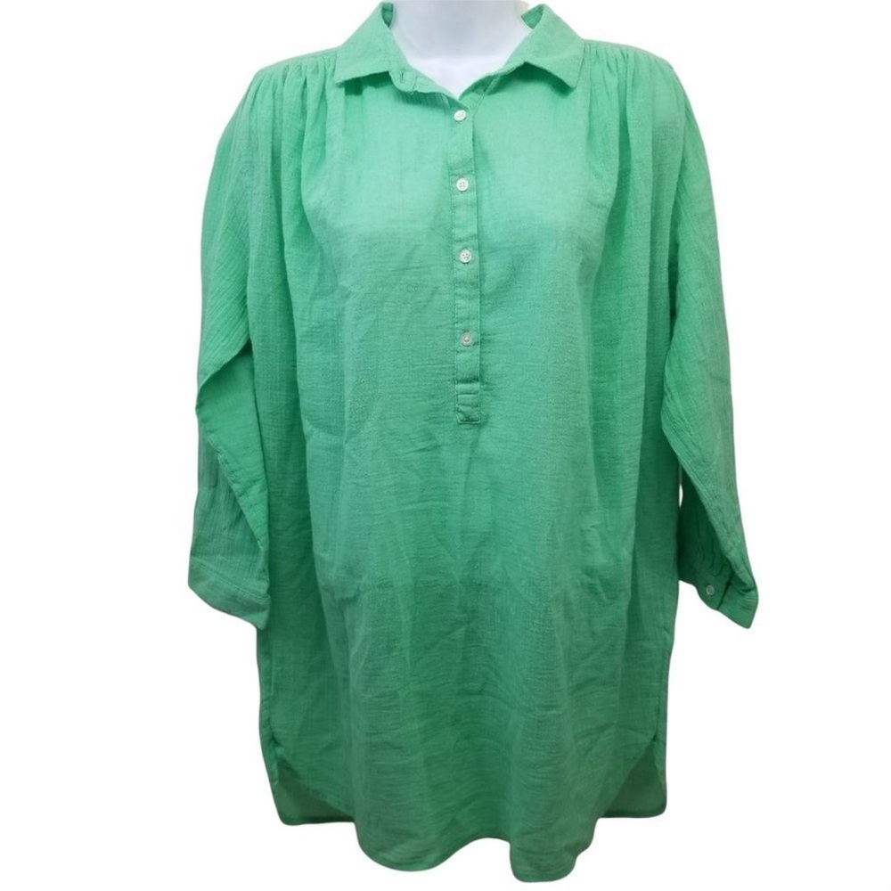 J. Crew Green Lightweight Swim Coverup